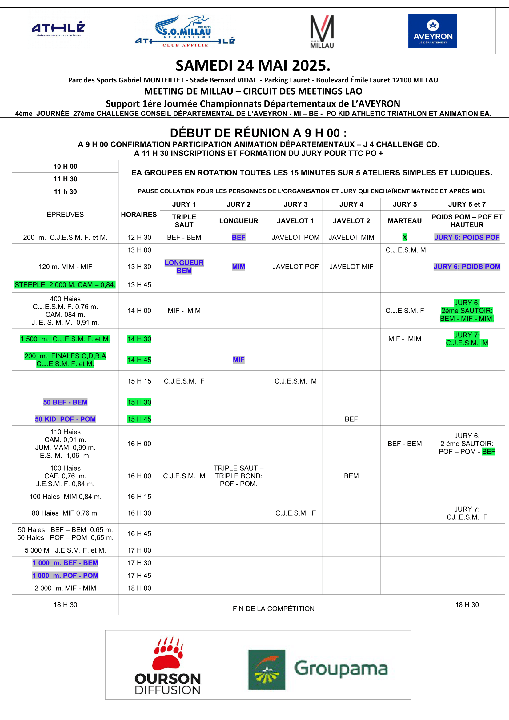 Programme 24 Mai